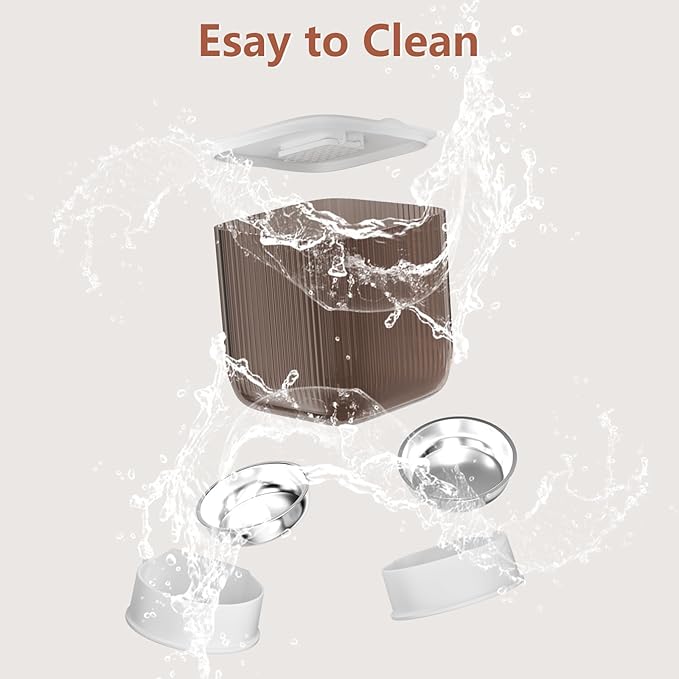 Automatic Cat Feeder, 5L Timed Cat Food Dispenser with Programmable Portion Control, Pet Feeder up to 9 Meals per Day for 2 Cats, Automatic Pet Feeder for Small Dogs Indoor(Botton)