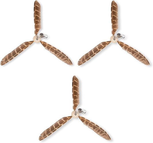 JXFUKAL Cat Wand Toys, Interactive Cat Toys with 3 Feather Refills, 29'' Flexible Steel Wire, Sturdy Wood Handle & Bell for Kitty Kitten, Cat Toys for Indoor Cats Teaser Cat String Toy