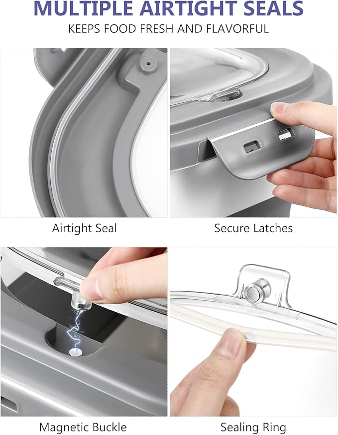 ANVS Airtight Collapsible Pet Food Container With Casters, Scoop and Small Container - Keeps Up To 20lbs Dry Dog Food Fresh (Dark Green)