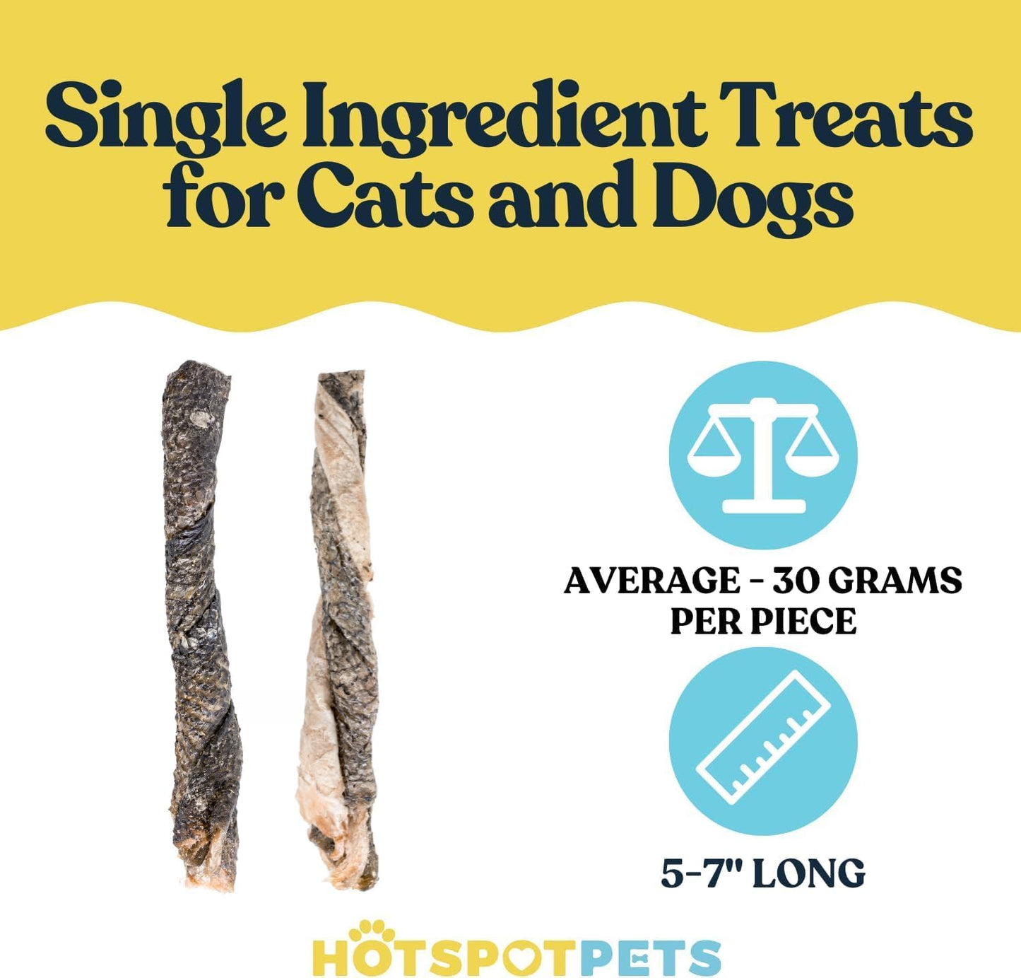 hotspot pets Freeze Dried Salmon Skin Sticks for Cats & Dogs - Reasealable 1lb Big Bag Single Ingredient All Natural Omega 3 Benefits, Salmon Sticks- Perfect for Training, Topper or Snack
