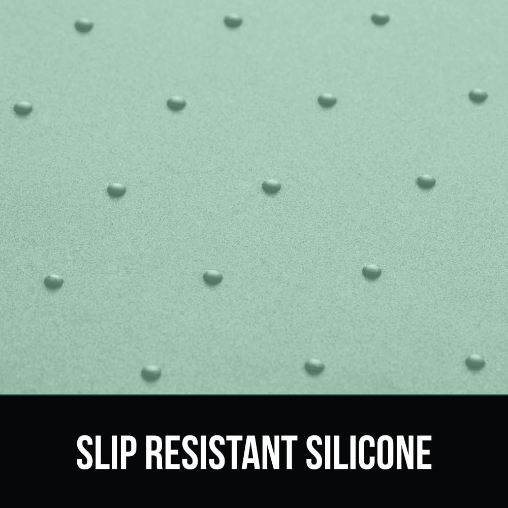 GORILLA GRIP 100% Waterproof Raised Edge BPA Free Silicone Pet Feeding Mat, Dog Cat Food Mats Contain Spills Protects Floors, Placemats for Cats and Dogs Water Bowl, Pets Accessories 18.5x11.5 Mint