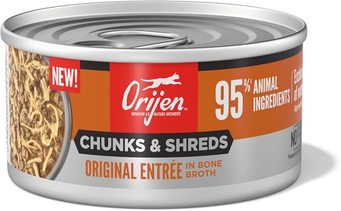 ORIJEN Chunks & Shreds Wet Cat Food Original Entrée 3oz Cans (12 Count)