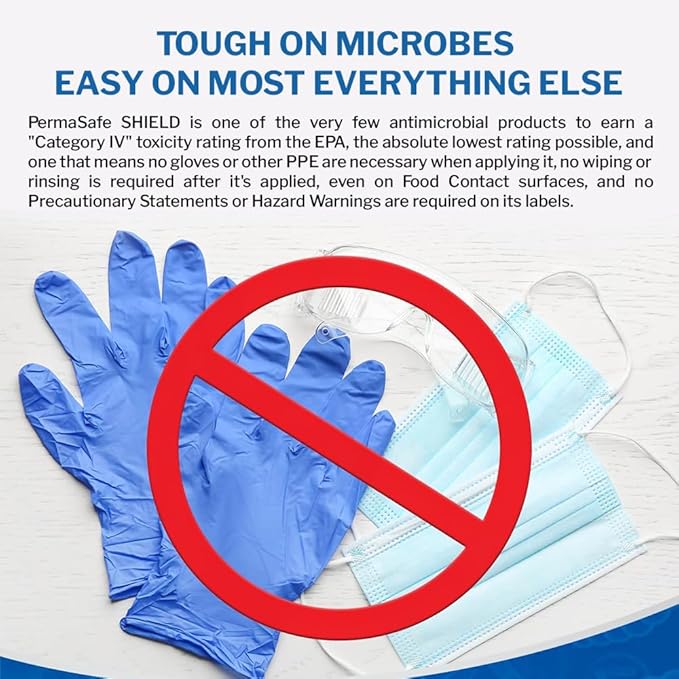 PermaSafe SHIELD, 90-Day Antimicrobial Surface Protectant; Mold, Mildew, Fungi, Algae and Odor Inhibitor, and More. (32 Oz.)