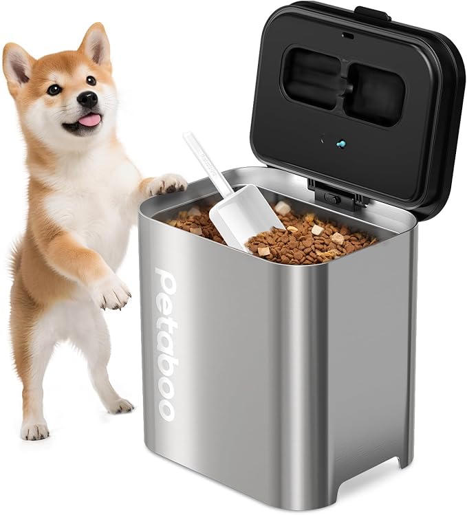 Vacuum Dog Food Storage Container,304 Stainless Steel Airtight cat food container, 13L Dry pet food storage containers for Dogs Cats Rechargeable Storage Bin with lid & Scoop