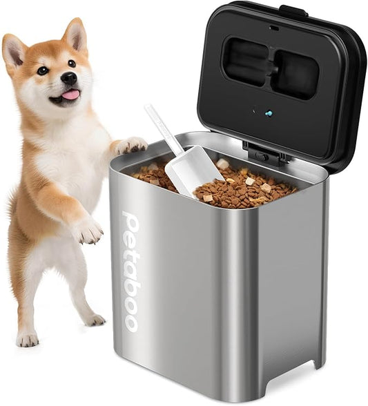 Vacuum Dog Food Storage Container,304 Stainless Steel Airtight cat food container, 13L Dry pet food storage containers for Dogs Cats Rechargeable Storage Bin with lid & Scoop