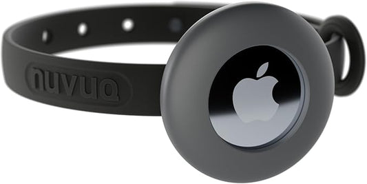 Airtag Cat Collar - Soft, Comfortable, and Lightweight Breakaway Collar with Air Tag GPS Tracker Holder for Outdoor Cats and Sensitive Skin Kittens by Nuvuq (6 ⅞" to 10 ¼", Black)