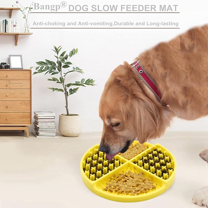 Bangp Licking Mat for Dogs and Cats,Dog Slow Feeders,Boredom Anxiety Reduction,Heavy-Duty Lick Pad Dog Treat Mat with Unique Quadrant Design,Perfect for Yogurt,Treats or Peanut Butter