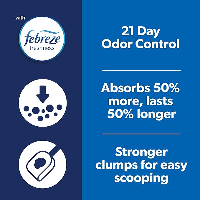 Fresh Step Outstretch Advanced Long Lasting Clumping Litter with Febreze Freshness, Activated Charcoal Litter Lasts 50% Longer, 32 lbs. (2 x 16 lb. Box)