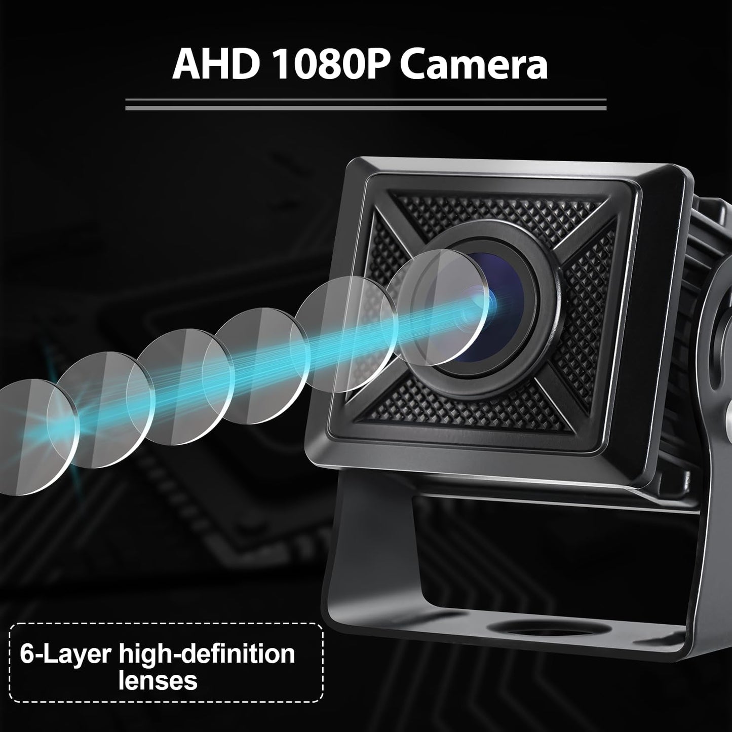 AHD1080P Wired Backup Camera with 7'' Touch Screen Monitor, Rear View Camera System for Truck/RV/Trailer/Skid Steer/Tractor, Colorful Night Vision&10G Vibration Truck Rv Camera System