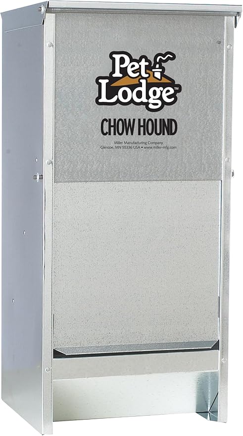 Pet Lodge® Automatic Dog Feeder | Chow Hound Outdoor Pet Feeder | Tough Galvanized Steel | Made in USA (12 Pound)
