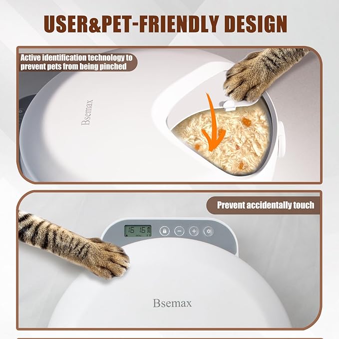 Automatic Wet Food Cat Feeder, Auto Refrigerated Wet Foods Feeder for Cats Dogs 4 Meal Timed Fresh Foods Dispenser with 2 Ice Packs Small Pet Feeders for Kitty Puppy Automatic Cat Dog Food Bowl