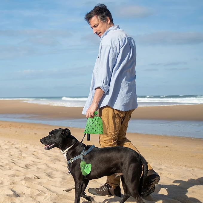 Dog Poop Bags Rolls with Dispenser 150 Count Biodegradable Poop Bags for Dog and Cat Ocean Soap Scented Waste Bag Leak Proof Doggie Poop Bag Doggy Trash Bag Green