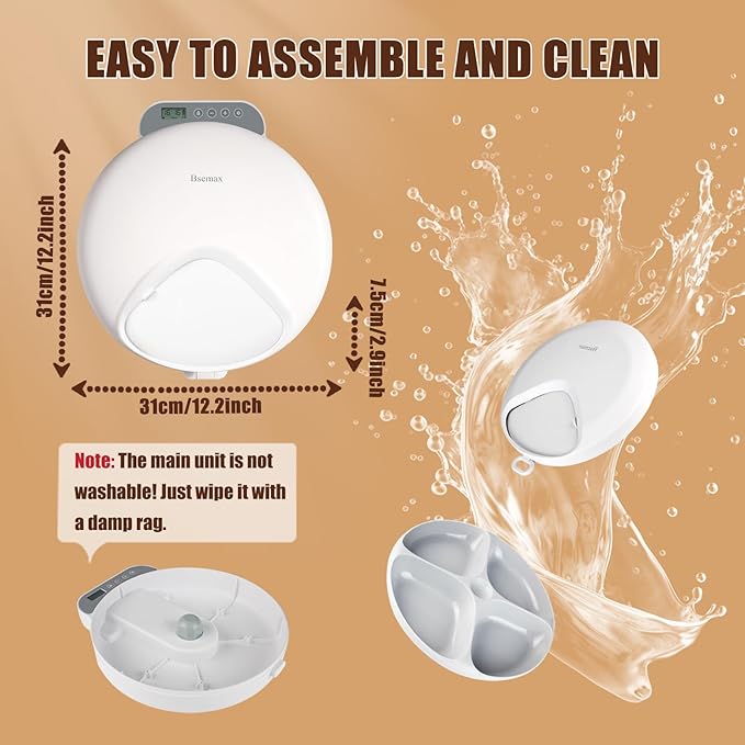 Automatic Wet Food Cat Feeder, Auto Refrigerated Wet Foods Feeder for Cats Dogs 4 Meal Timed Fresh Foods Dispenser with 2 Ice Packs Small Pet Feeders for Kitty Puppy Automatic Cat Dog Food Bowl