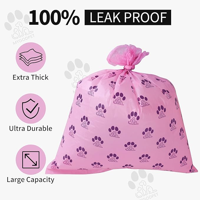 Dog Poop Bags Rolls 300 Count Biodegradable Poop Bags Refills for Dog and Cat Lavender Scented Waste Bag Leak Proof Doggie Poop Bag Doggy Trash Bag Purple