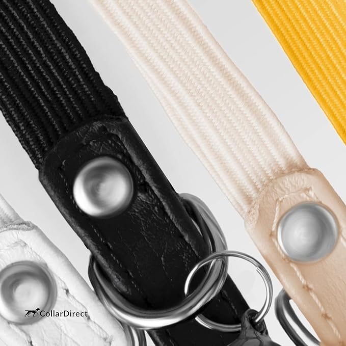 CollarDirect Leather Cat Collar, Cat Safety Collar with Elastic Strap, Kitten Collar for Cat with Bell Black Blue Red Orange Lime Green (Neck Fit 6&quot;-7&quot;, Mint Green)