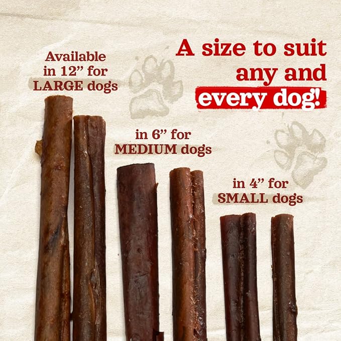 Natural Farm Bully Coated Gourmet Collagen Sticks (12 Inch, 5 Pack), Real Bully Beef Coated, 95% Natural Collagen, Supports Healthy Joints, Skin & Coat - Best for Small & Medium Dogs