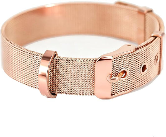 Stainless Steel Waterproof Small Rose Gold Adjustable Breathable Belt Pet Collar Dog Cat Kitten Imitation Woven Tape Slip Durable Stainless Steel Waterproof Small Choker