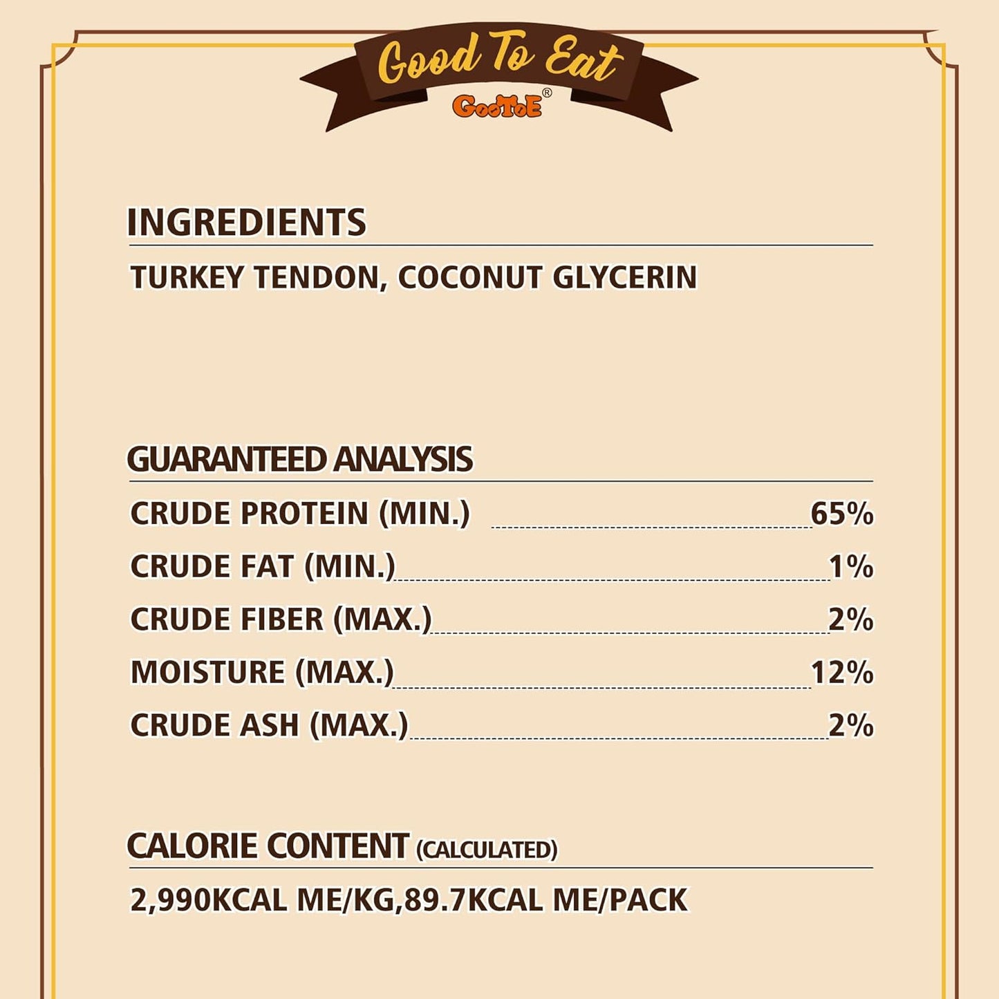 Gootoe Turkey Tendons for Dogs –All-Natural, Hypoallergenic Dog Treats, Rawhide Alternative, Long Lasting Puppy Chews, Healthy Dog Treats for Medium Breeds, Bone (M), 16 oz Pack (1 lb)