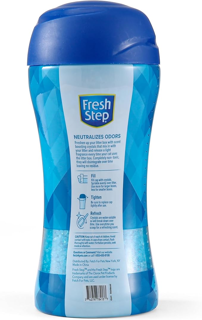 Fresh Step Cat Litter Crystals in Fresh Scent - Cat Litter Box Deodorizer - Combats Odors and Neutralizes Smells to Keep Your Home Clean, 15 Ounce - 12 Pack