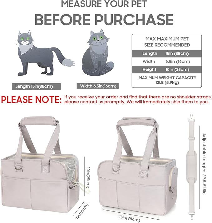 Dog Carriers for Small Dogs, Soft Sided Folding Small Dog Carrier for Dogs Medium Cats Puppies up to 13 Lbs, Washable Breathable Puppy Carrie Carrier for Outdoor Travel (Small Gray)