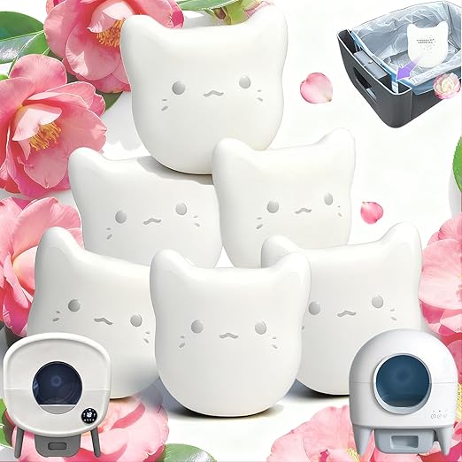 6PCS Pets Deodorizing Pods for Cumrige Self Cleaning Litter Box, Odor Remover for Fumoi Automatic Cat Litter Box, Camellia Flower Scented, Long-Lasting Fragrance, Keep Home Fresh