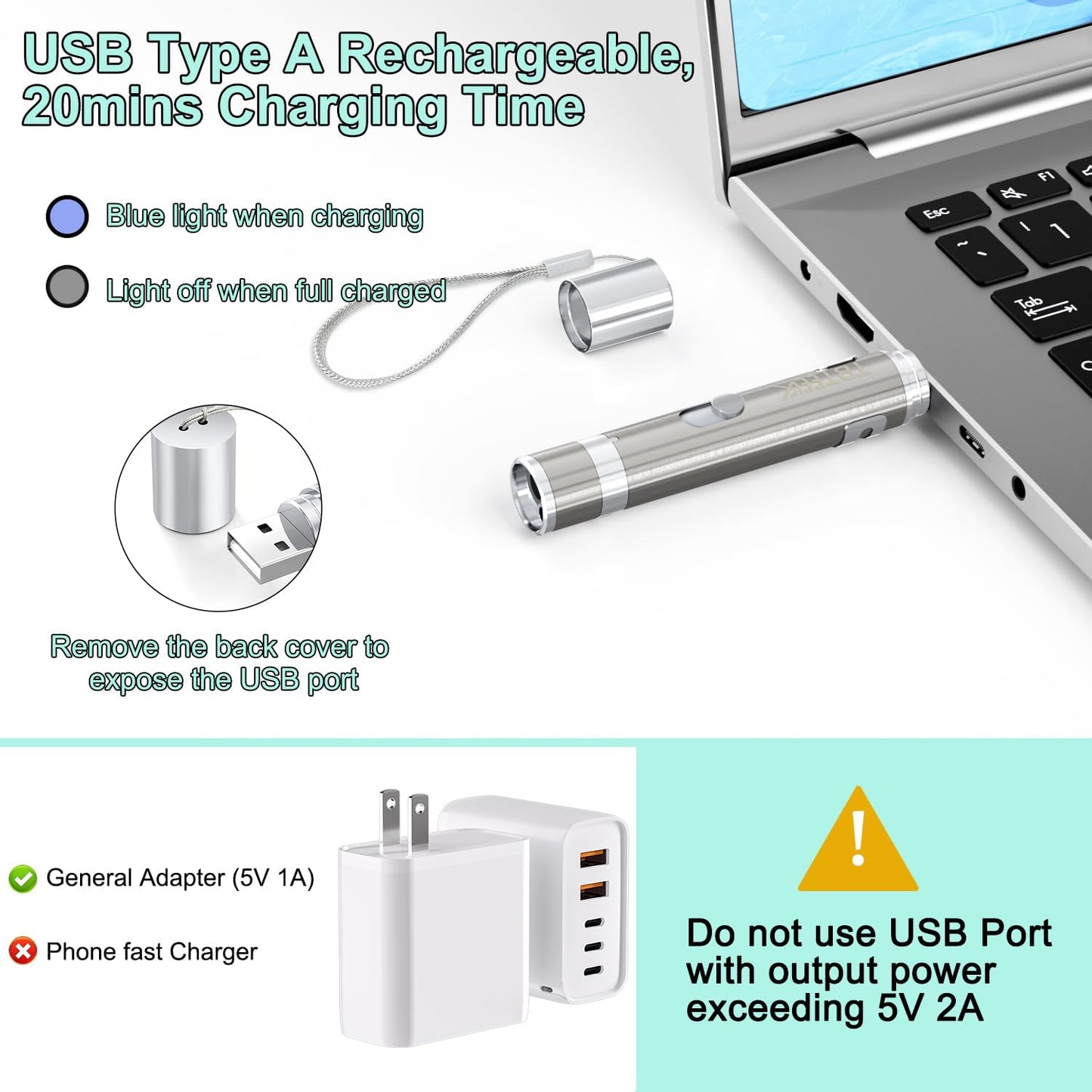 TBTeek Cat Toy, USB Rechargeable Interactive Kitten Toy, 7 Light Modes & Adjustable Patterns, Portable Pet Cat Mouse Toy for Fun Chase Play Exercise (2 Pack)