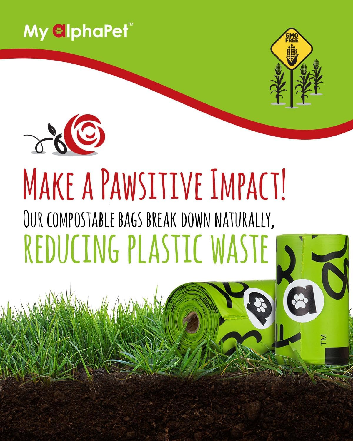 Compostable Dog Poop Bags, Cornstarch Eco-Friendly, HOME COMPOST NF T 51-800, 120 Count, Large Size Bag 9x13 Inches, 8 Unscented Refill Rolls, Leak-proof, Plantbased, GM-Free Corn