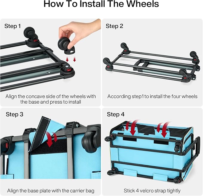 MILADA Large Cat Carrier for 2 Cats, Soft Big Pet Carrier with Wheels, Double Cat Carrier on Wheels, Rolling Pet Carrier for Travel Hiking Shopping and Camping（Not for Air Travel）, Blue