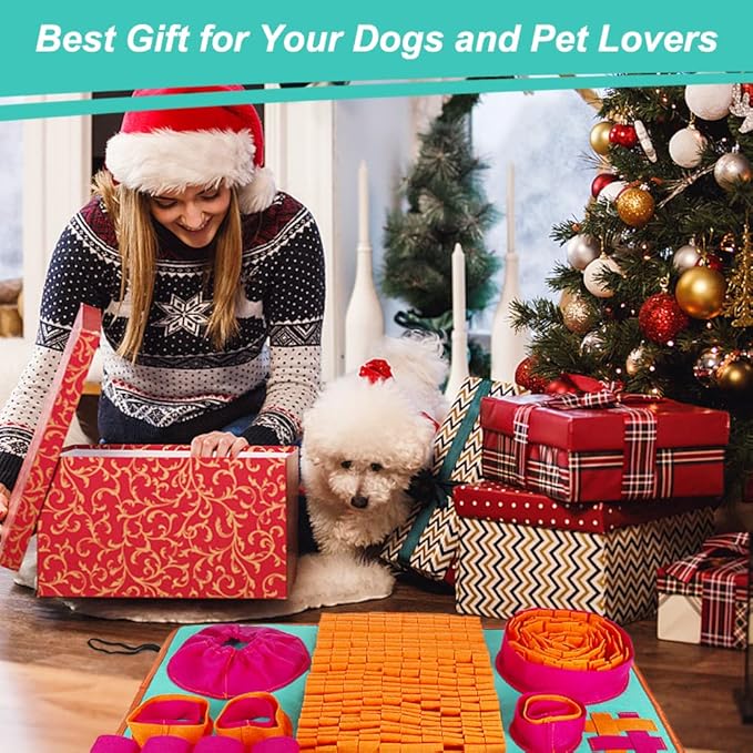 Vivifying Snuffle Mat for Dogs, Interactive Dog Enrichment Toys for Small Dogs and Cats Slow Eating and Keep Busy, Sniff Mat for Boredom and Mental Stimulation