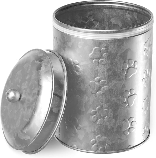 Amici Home Puppy Paws Galvanized Metal Food Canister (7CDI070)