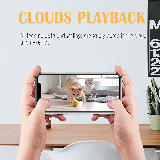 Automatic Cat Feeder with 2K HD Camera, 2.4/5G WiFi 6L Pet Feeder Automatic for Cats & Dogs, Dog Automatic Feeder APP Control, Programmable Cat Food Dispenser with Night Vision,Two-Way Audio (Black)