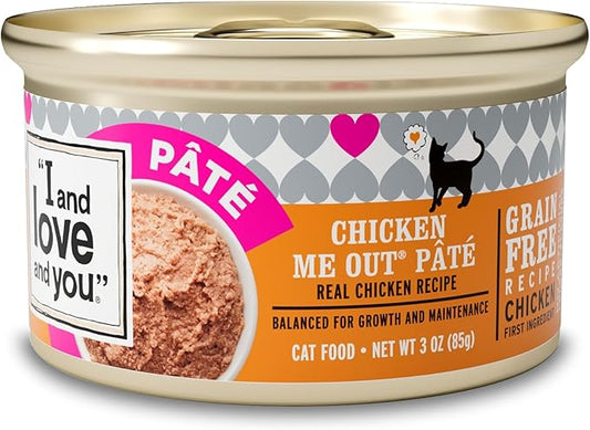 I and love and you Wet Cat Food - Chicken Me Out Pâté - Chicken Recipe, Grain Free, Filler Free, 3oz Pack of 24 Cans