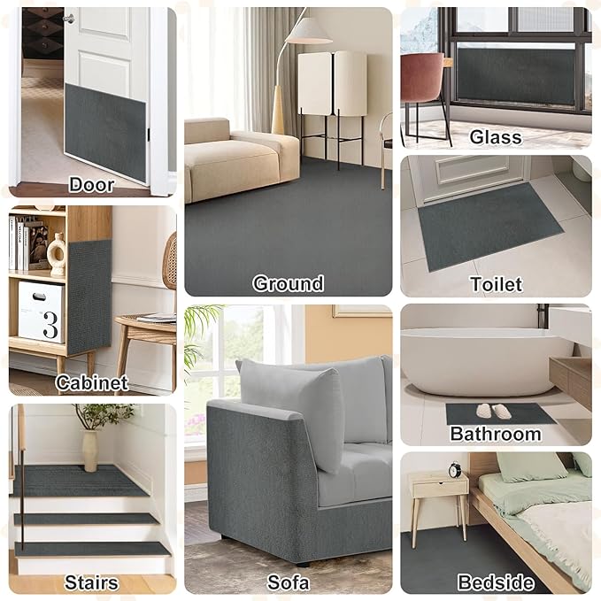 78.7x15.8in Large Size Durable Cat Scratch Furniture Protector,Self-Adhesive Couch Protectors from Cats Scratching,DIY Climbing Cat Scratcher Mat for Furniture,Cat Scratch Couch Protector,Gray