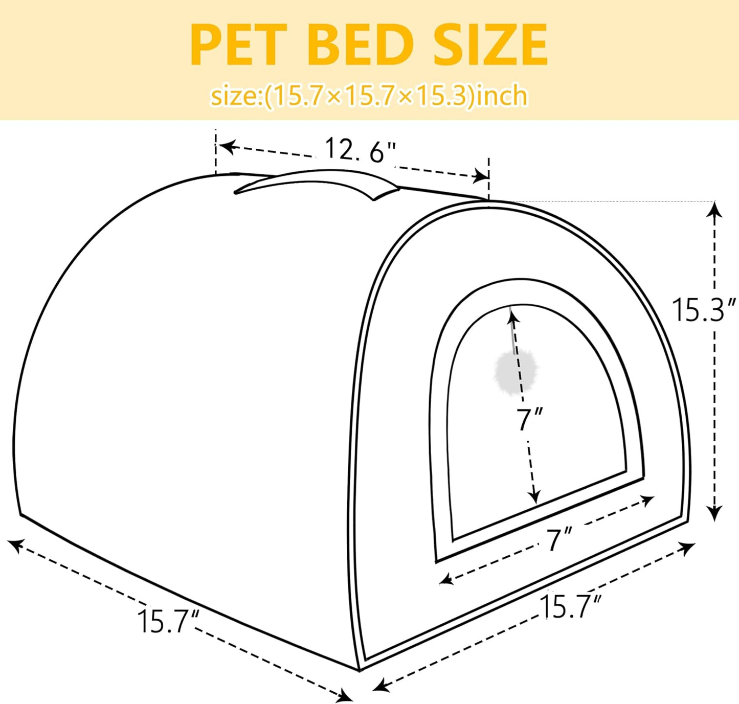 Cat Bed for Indoor Cats，Foldable cat cave，Anti-Slip & Water-Resistant Bottom，cat Houses for Indoor Cats or Small Dogs, Kitten Tent, Rabbit Bed，2 in 1 pet Bed (Dark Grey)