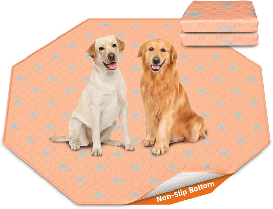 PJYuCien Washable Pee Pads for Dogs 2 Pack, 67" x 26" Octagonal Reusable Pee Pads for Dogs, Leak-Proof Pet Training Pads, Puppy Pads for Non-Slip, Designed for 24/30/36/42'' Width 8 Panels Pen