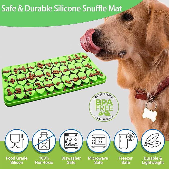 Medium Silicone Snuffle Mat for Dogs, Dog Lick Mat Slow Feeder for Slow Eating,Suction Cups Snuffle Mat for Dogs Large Breed Training Smell,Encourages Natural Foraging Skill,Sniffing