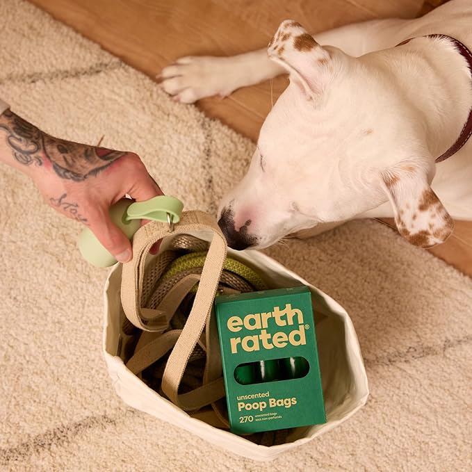Earth Rated Poop Bags for Dogs, Guaranteed Leak Proof and Extra Thick Waste Bag Refill Rolls, Unscented, 270 Bags