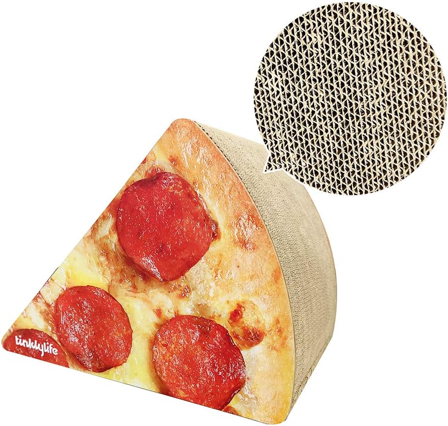Cat Scratcher Cardboard, Looking Well with Delicious Pizza Shape Cat Scratching House Bed Furniture Protector