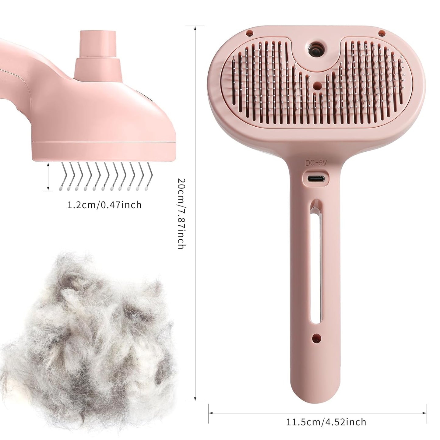 3-in-1 Steam Brush for Cats & Dogs – Hair Removal Comb with One-Click Release & Water Spray – Grooming Brush for Shedding, Long/Short Hair