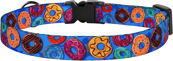 Cat Collars 2 Pack - Soft Cute Breakaway Collar with Bell, Adjustable Safety Kitten Collars for Girl & Boy Cats – Comfortable Stylish Patterned Print Lightweight (Donut + Ice Cream)
