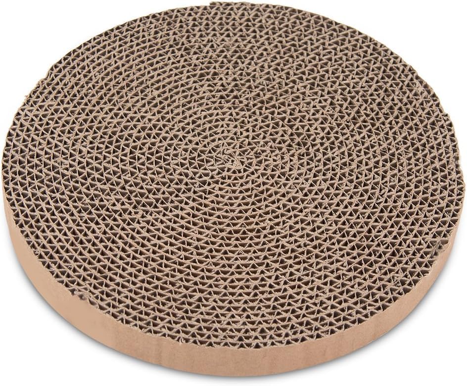 Pet Supplies Scratch and Spin Cat Scratcher Replacement Pads for Active Play, Natural Recycled Corrugated Cardboard, Supports Pet Behaviors, Relieves Stress - 2 Count (Replace Cardboard 2PCS)