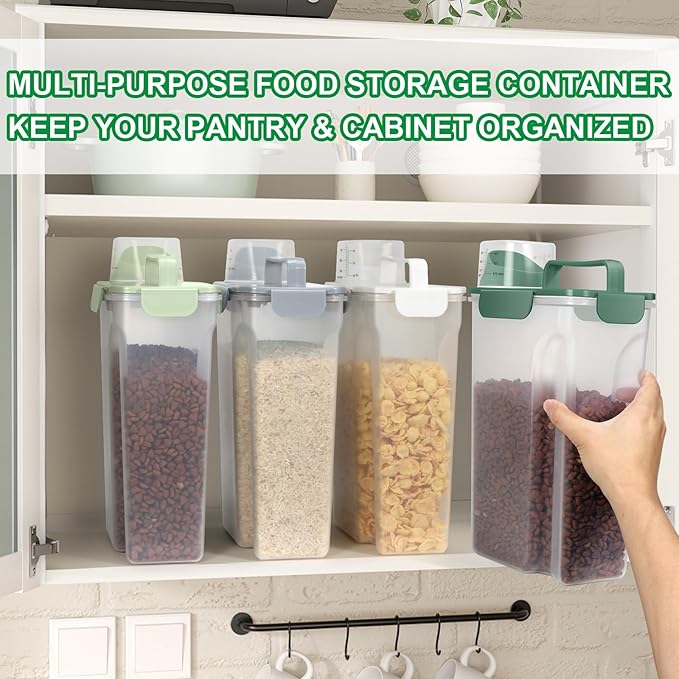 TBMax Cat Dog Food Storage Container 5 to 7 lbs, Secondary Pet Food Storage Container Beyond a Large Dog Food Bin for Daily Use, Easy-Pouring Bird Seed Dispenser, Travel Kibble Holder -Bottle Green