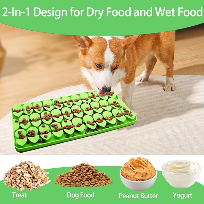 Medium Silicone Snuffle Mat for Dogs, Dog Lick Mat Slow Feeder for Slow Eating,Suction Cups Snuffle Mat for Dogs Large Breed Training Smell,Encourages Natural Foraging Skill,Sniffing