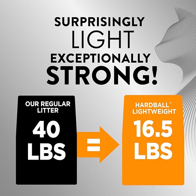 ARM & HAMMER Hardball Lightweight Platinum Multi-Cat Clumping Cat Litter Odor Control, Easy No-Mess Scooping, Garden Bloom Scent, 16.5 Lbs.