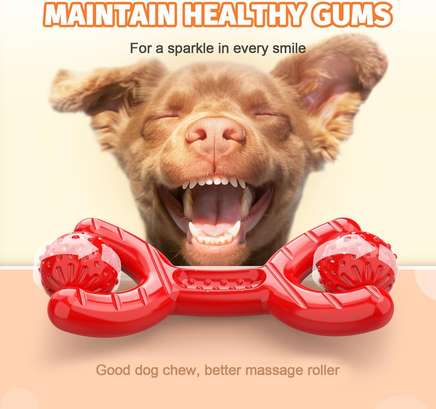 Indestructible Dog Toys for Aggressive Chewers - Heavy-Duty Chew Bones with Real Vanilla Flavor, Interactive & Durable Toys for Medium/Large Dogs to Relieve Boredom
