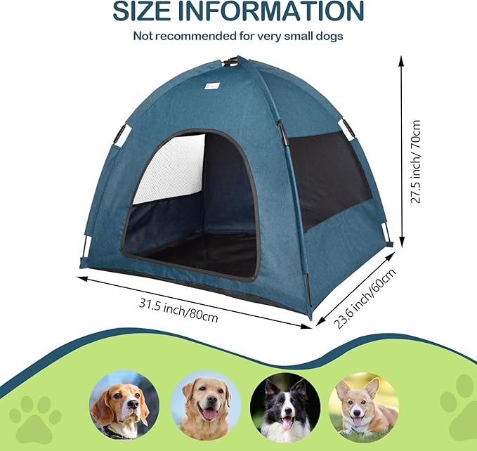 Navy Blue Large Outdoor Cat & Dog Tent - Waterproof, Washable, Indoor/Outdoor, Cave Nest Bed