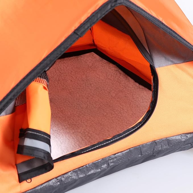 Cat Camping Tent, Cat Tent Bed, Pet Tent for Indoor Cat and Small Dog, Mini Tent (Orange, 21 x 21 x 14 Inches)
