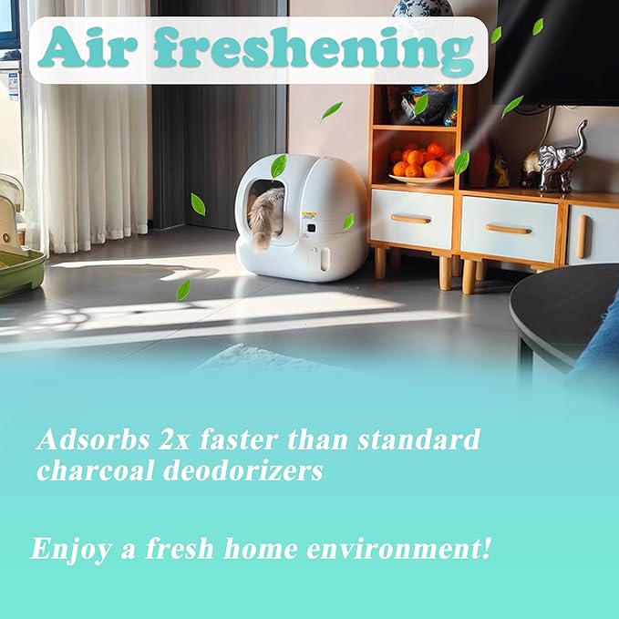 NewKe 12 PCS Odor Eliminator for PuraMax Self-Cleaning Cat Litter Box, Natural Activated Charcoal Refills, Cat Toilet Odor Control, Cat Litter Deodorizer Compatible with PETKIT Automatic Litter Box