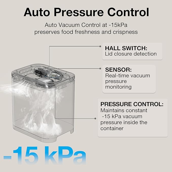 Vacuum Dog Food Storage Container,304 Stainless Steel Airtight cat food container, 13L Dry pet food storage containers for Dogs Cats Rechargeable Storage Bin with lid & Scoop