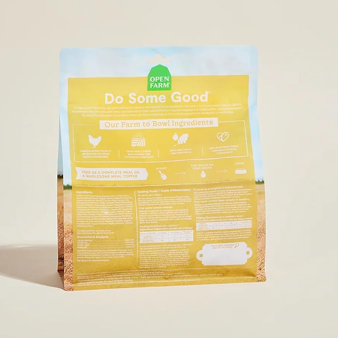 Open Farm, Freeze Dried Raw Dog Food, Morsels with 95% Meat, Organs & Bone, Organic Produce & Superfoods, Complete Meal or Freeze Dried Dog Food Topper, Chicken Recipe, 31.5oz Bag